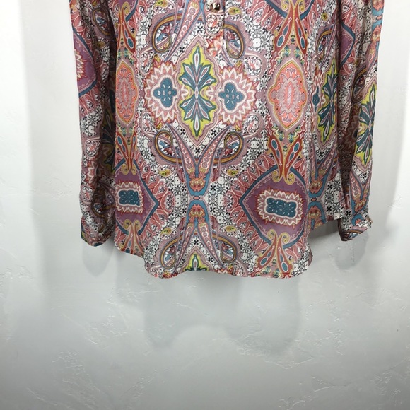Mossimo pink paisley sheer blouse size medium - Picture 4 of 11